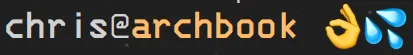 Apple emojis rendered in arch linux terminal